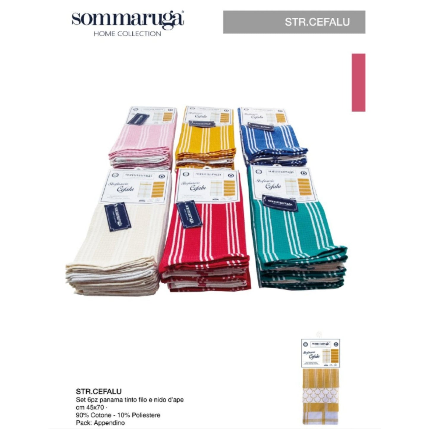 Set 6 Strofinacci Cucina Sommaruga - Tessuto Panama (45x70cm)