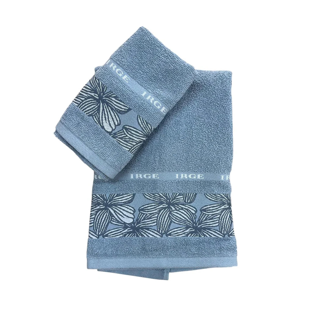 Set Coppia Asciugamani IRGE - Viso + Ospite (Spugna 100% Cotone)