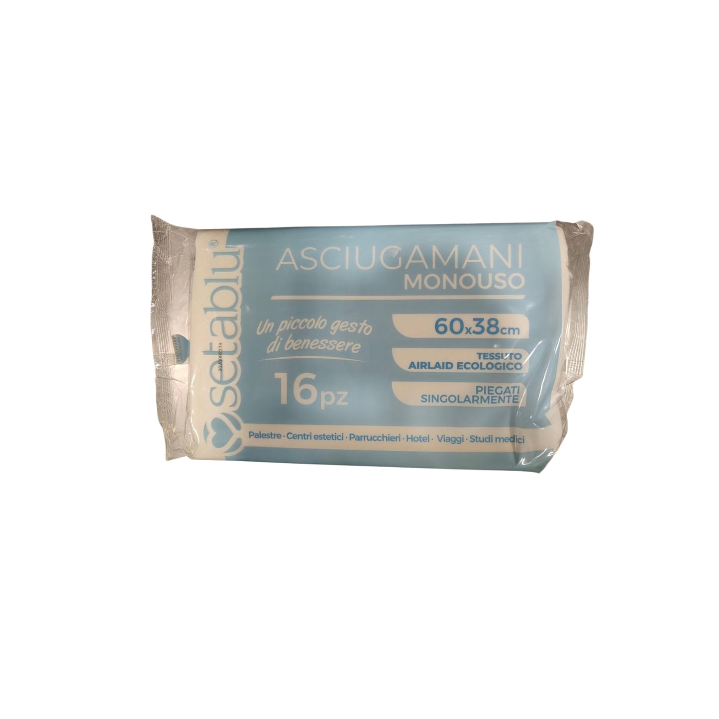 Asciugamani Monouso Seta Blu - 60x38cm (conf da 16 pezzi)