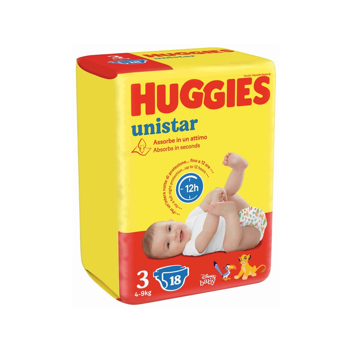 Pannolini Huggies  Unistar - Pacco Singolo (Taglie 3, 4, 5, 6)