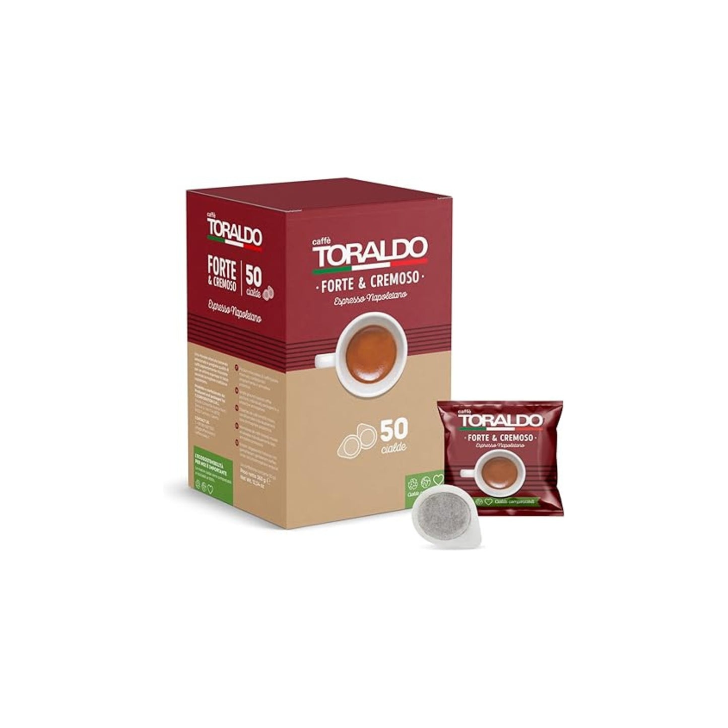 Cialde Caffè Toraldo - Miscela "Forte e Cremoso" (Box 50 pezzi)