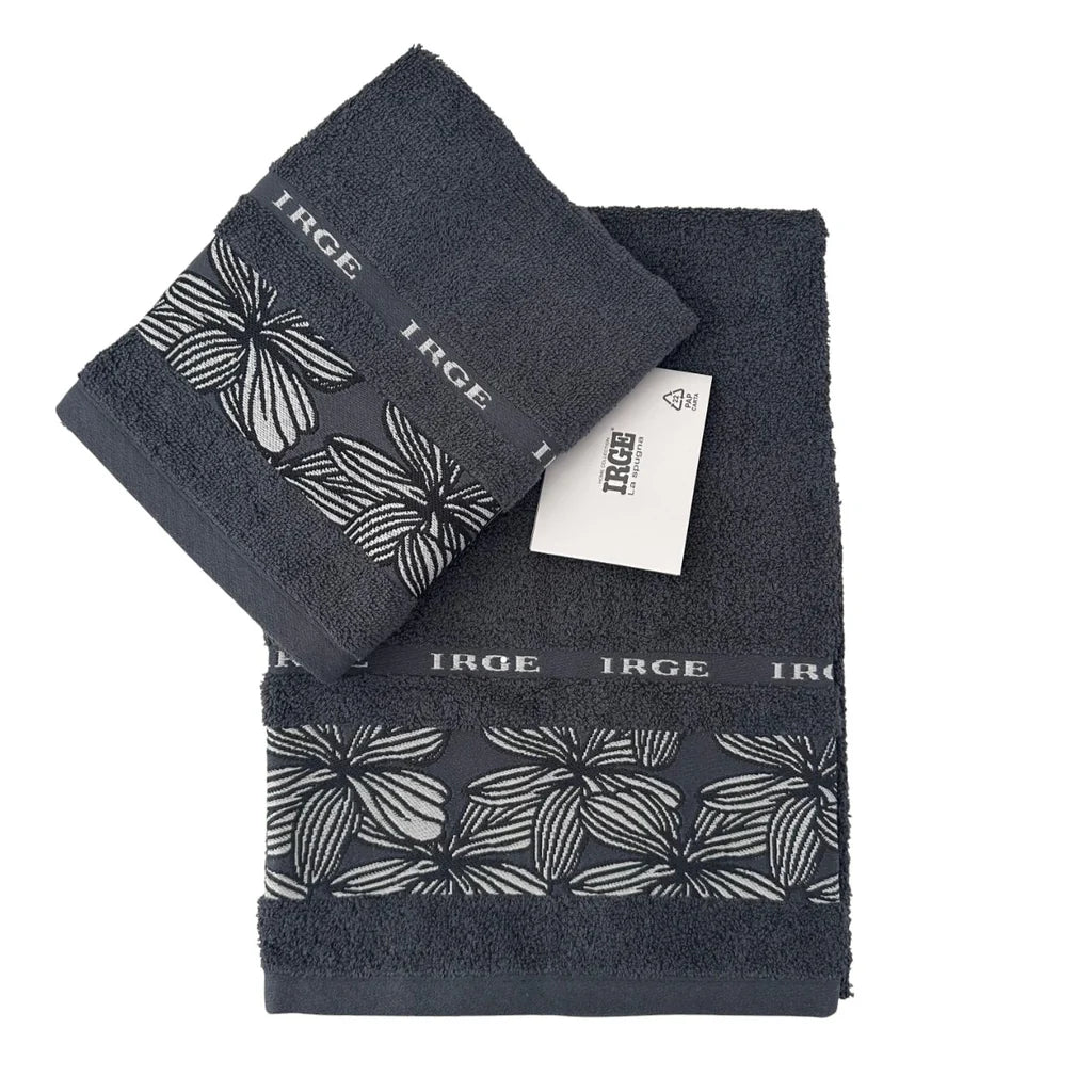 Set Coppia Asciugamani IRGE - Viso + Ospite (Spugna 100% Cotone)