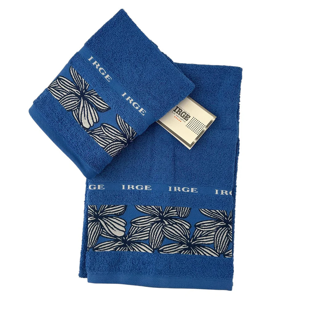 Set Coppia Asciugamani IRGE - Viso + Ospite (Spugna 100% Cotone)