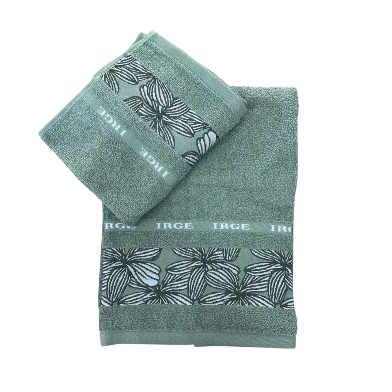 Set Coppia Asciugamani IRGE - Viso + Ospite (Spugna 100% Cotone)