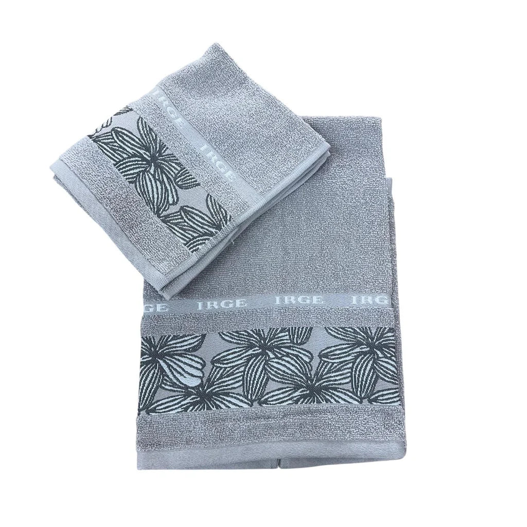 Set Coppia Asciugamani IRGE - Viso + Ospite (Spugna 100% Cotone)