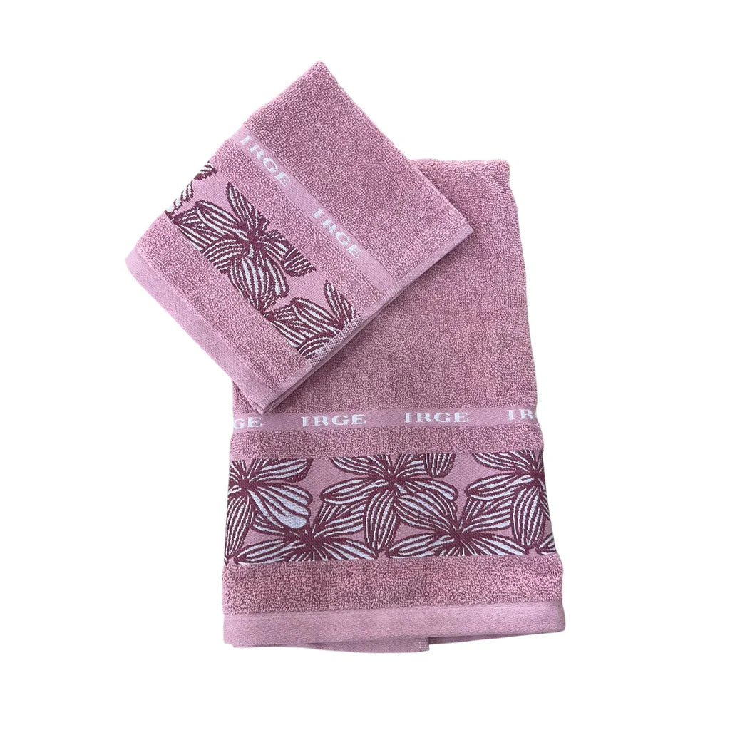 Set Coppia Asciugamani IRGE - Viso + Ospite (Spugna 100% Cotone)